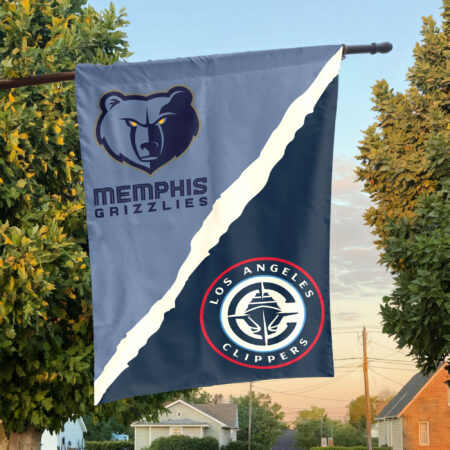 Memphis vs LA House Divided Flag, NBA House Divided Flag Memphis vs LA House Divided Flag, NBA House Divided Flag