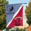Memphis vs Miami House Divided Flag, NBA House Divided Flag 1 Memphis vs Miami House Divided Flag, NBA House Divided Flag