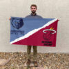 Memphis vs Miami House Divided Flag, NBA House Divided Flag 2 Memphis vs Miami House Divided Flag, NBA House Divided Flag