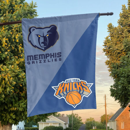 Memphis vs New York House Divided Flag, NBA House Divided Flag Memphis vs New York House Divided Flag, NBA House Divided Flag