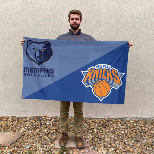 Memphis vs New York House Divided Flag, NBA House Divided Flag Memphis vs New York House Divided Flag, NBA House Divided Flag