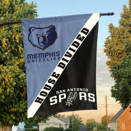 Memphis vs San Antonio House Divided Flag, NBA House Divided Flag Memphis vs San Antonio House Divided Flag, NBA House Divided Flag