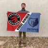 Memphis vs Toronto House Divided Flag, NBA House Divided Flag 2 Memphis vs Toronto House Divided Flag, NBA House Divided Flag