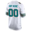 Miami Dolphins Alternate Custom Game Jersey - White, Limited Replica Fan Edition