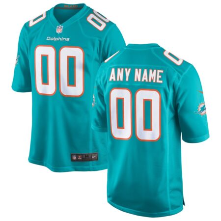 Miami Dolphins  Custom Game Jersey – Aqua, Limited Replica Fan Edition