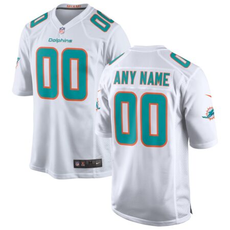 Miami Dolphins  Custom Game Jersey – White, Limited Replica Fan Edition