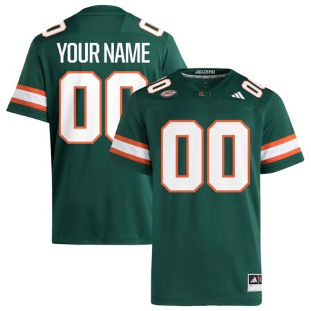 Miami Hurricanes  Custom Alternate Premier Football Jersey – Green, Limited Replica Fan Edition