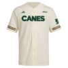 Miami Hurricanes Replica Baseball Jersey - Cream, Limited Replica Fan Edition
