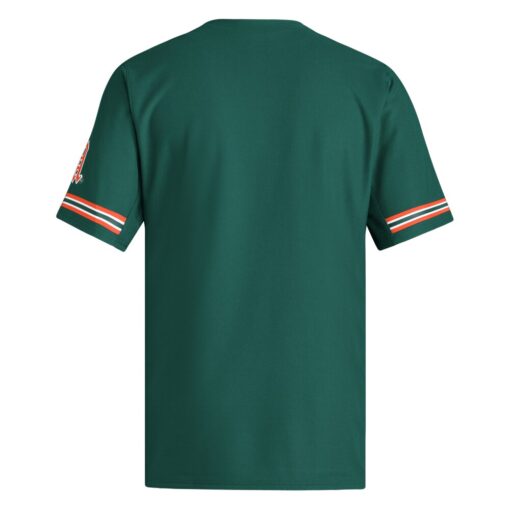 Miami Hurricanes Reversible Retro Full-Button Baseball Jersey – Green, Limited Replica Fan Edition