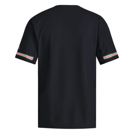 Miami Hurricanes V-Neck Baseball Jersey – Black, Limited Replica Fan Edition