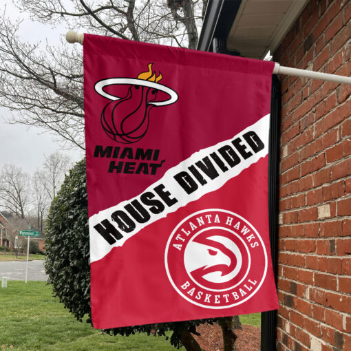 Miami vs Atlanta House Divided Flag, NBA House Divided Flag Miami vs Atlanta House Divided Flag, NBA House Divided Flag