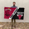 Miami vs Chicago House Divided Flag, NBA House Divided Flag 2 Miami vs Chicago House Divided Flag, NBA House Divided Flag
