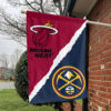 Miami vs Denver House Divided Flag, NBA House Divided Flag 1 Miami vs Denver House Divided Flag, NBA House Divided Flag