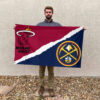 Miami vs Denver House Divided Flag, NBA House Divided Flag 2 Miami vs Denver House Divided Flag, NBA House Divided Flag