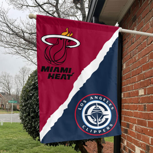 Miami vs LA House Divided Flag, NBA House Divided Flag Miami vs LA House Divided Flag, NBA House Divided Flag