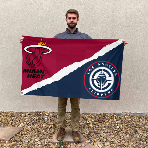 Miami vs LA House Divided Flag, NBA House Divided Flag Miami vs LA House Divided Flag, NBA House Divided Flag