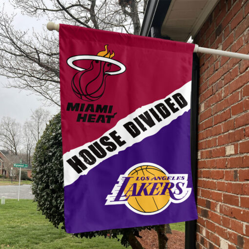 Miami vs Los Angeles House Divided Flag, NBA House Divided Flag Miami vs Los Angeles House Divided Flag, NBA House Divided Flag