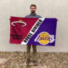 Miami vs Los Angeles House Divided Flag, NBA House Divided Flag 2 Miami vs Los Angeles House Divided Flag, NBA House Divided Flag