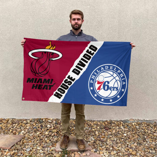 Miami vs Philadelphia House Divided Flag, NBA House Divided Flag