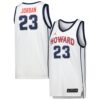 Michael Jordan Howard Bison Jordan Brand Replica Basketball Jersey - White, Limited Replica Fan Edition
