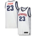 Michael Jordan Howard Bison Jordan Brand Replica Basketball Jersey - White, Limited Replica Fan Edition