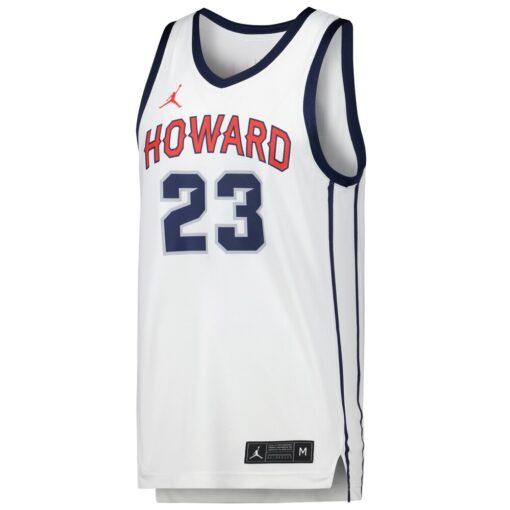 Michael Jordan Howard Bison Jordan Brand Replica Basketball Jersey – White, Limited Replica Fan Edition