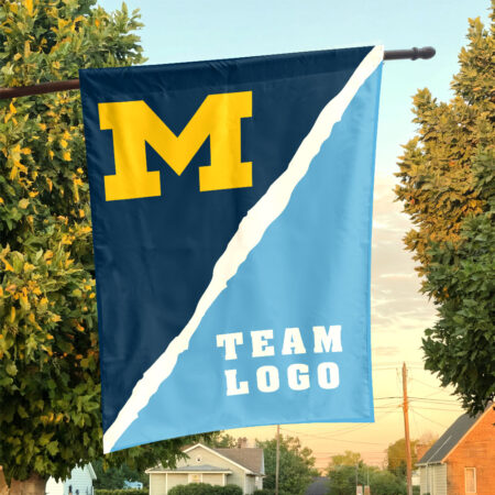 Michigan vs Custom Team House Divided Flag, Custom College Flag
