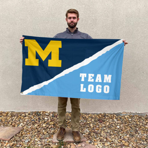 Michigan vs Custom Team House Divided Flag, Custom College Flag Michigan vs Custom Team House Divided Flag, Custom College Flag