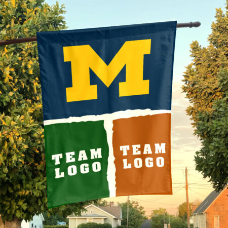 Michigan vs Custom Team House Divided Flag, Custom Game Day Flag