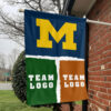 Michigan vs Custom Team House Divided Flag, Custom Game Day Flag 1 Michigan vs Custom Team House Divided Flag, Custom Game Day Flag