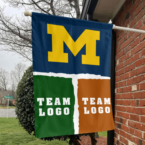 Michigan vs Custom Team House Divided Flag, Custom Game Day Flag Michigan vs Custom Team House Divided Flag, Custom Game Day Flag