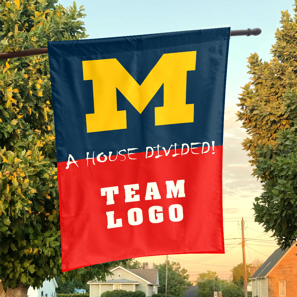 Michigan vs Custom Team House Divided Flag, Custom House Flag Michigan vs Custom Team House Divided Flag, Custom House Flag