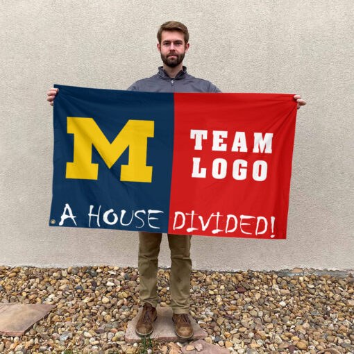 Michigan vs Custom Team House Divided Flag, Custom House Flag Michigan vs Custom Team House Divided Flag, Custom House Flag