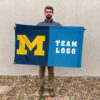 Michigan vs Custom Team House Divided Flag, Custom NCAA Flag 2 Michigan vs Custom Team House Divided Flag, Custom NCAA Flag