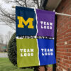 Michigan vs Custom Team House Divided Flag, Custom NCAA Split Team Flag 1 Michigan vs Custom Team House Divided Flag, Custom NCAA Split Team Flag