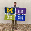 Michigan vs Custom Team House Divided Flag, Custom NCAA Split Team Flag 2 Michigan vs Custom Team House Divided Flag, Custom NCAA Split Team Flag
