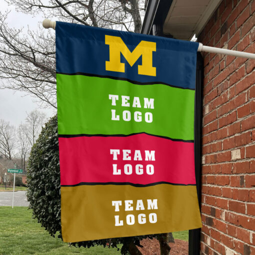 Michigan vs Custom Team House Divided Flag, Custom Rival Flag Michigan vs Custom Team House Divided Flag, Custom Rival Flag