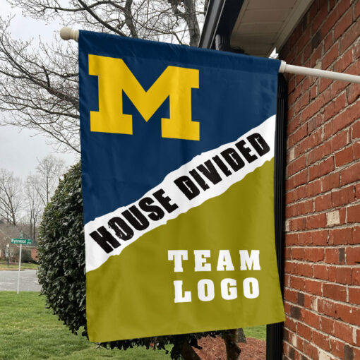 Michigan vs Custom Team House Divided Flag, Custom Rivalry Flag Michigan vs Custom Team House Divided Flag, Custom Rivalry Flag