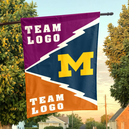 Michigan vs Custom Team House Divided Flag, Custom Spirit Flag Michigan vs Custom Team House Divided Flag, Custom Spirit Flag