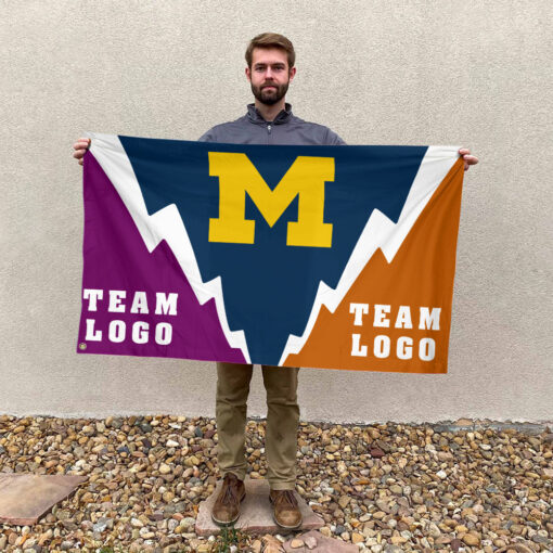 Michigan vs Custom Team House Divided Flag, Custom Spirit Flag Michigan vs Custom Team House Divided Flag, Custom Spirit Flag