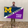 Michigan vs Custom Team House Divided Flag, Custom Split Flag 2 Michigan vs Custom Team House Divided Flag, Custom Split Flag