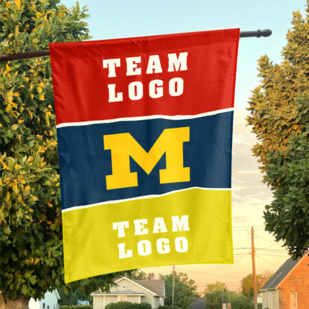 Michigan vs Custom Team House Divided Flag, Custom Two Team Flag Michigan vs Custom Team House Divided Flag, Custom Two Team Flag