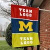 Michigan vs Custom Team House Divided Flag, Custom Two Team Flag 1 Michigan vs Custom Team House Divided Flag, Custom Two Team Flag