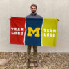 Michigan vs Custom Team House Divided Flag, Custom Two Team Flag 2 Michigan vs Custom Team House Divided Flag, Custom Two Team Flag