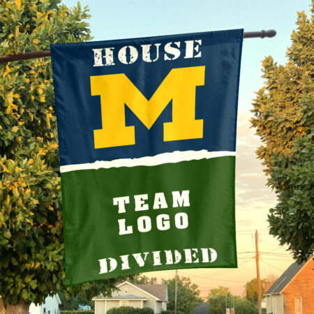Michigan vs Custom Team House Divided Flag, NCAA College Flag Michigan vs Custom Team House Divided Flag, NCAA College Flag