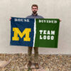Michigan vs Custom Team House Divided Flag, NCAA College Flag 2 Michigan vs Custom Team House Divided Flag, NCAA College Flag
