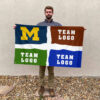 Michigan vs Custom Team House Divided Flag, NCAA College Rivalry Flag