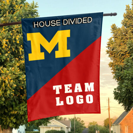 Michigan vs Custom Team House Divided Flag, NCAA Custom Flag Michigan vs Custom Team House Divided Flag, NCAA Custom Flag