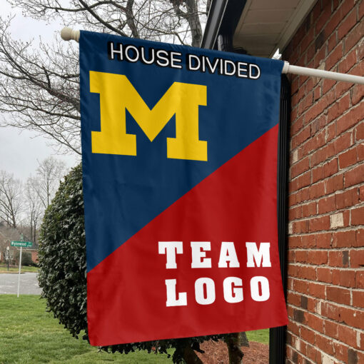 Michigan vs Custom Team House Divided Flag, NCAA Custom Flag