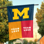 Michigan vs Custom Team House Divided Flag, NCAA Game Day Flag